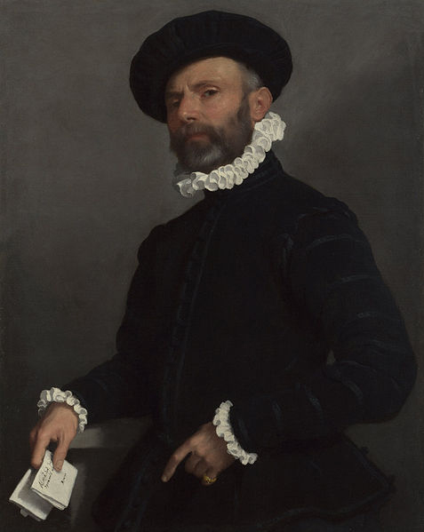 Giovanni Battista Moroni Portrait of a Man holding a Letter